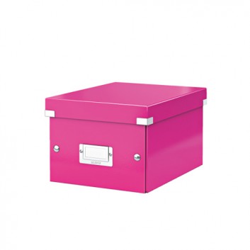  LEITZ Aufbewahrungsbox Click & Store klein; 282 x 216 x 160 mm; pink; für DIN A5 Dokumente; Graukarton mit PP-Folie laminiert 