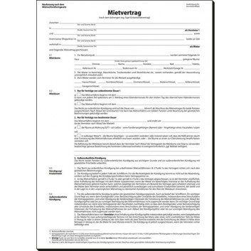 Mietvertrag für Wohnräume