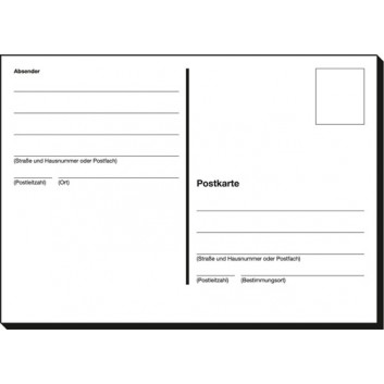  Sigel Postkarten; weiß, Vordruck; DIN A6; 190 g/qm 
