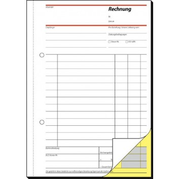  Sigel Rechnung; 148 x 210 mm (DIN A5); weiß, Kopie gelb; Selbstdurchschreibend , mit Mircorperf.; 2 x 40 Blatt 