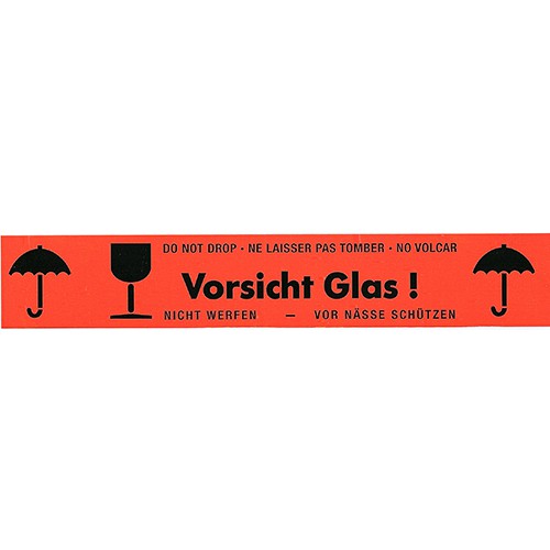 Achtung Glas-Aufkleber, 100 x 50 mm