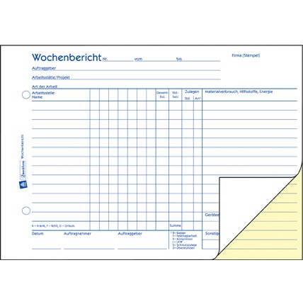 Zweckform wochenbericht 1311