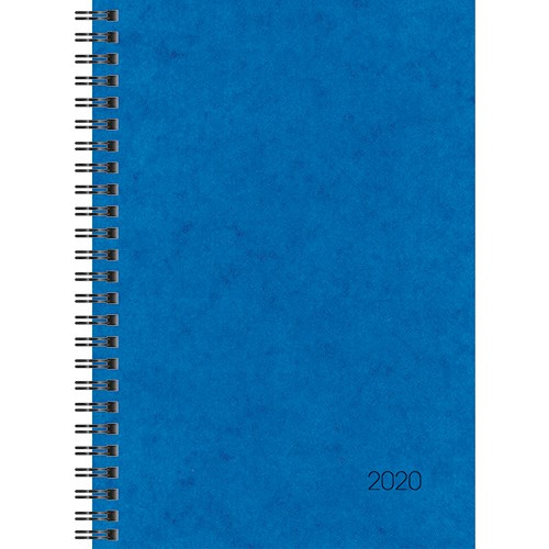 2 Seiten = 1 Woche, 14,8 x 20,5 cm, Karton-Einband, Kalendarium 2020, Wire-O-Bindung blau BRUNNEN 107960130 Buchkalender Modell 796
